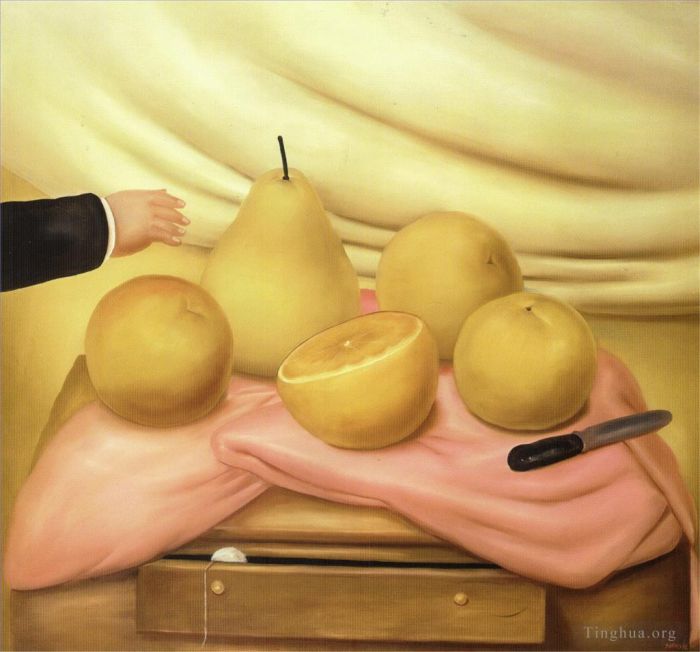 Fernando Botero Angulo Peinture à l'huile - Nature morte aux fruits