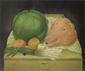 Fernando Botero Angulo œuvre - Nature morte à la tête de porc