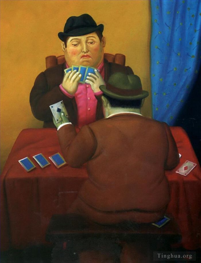Fernando Botero Angulo Peinture à l'huile - Les joueurs de cartes