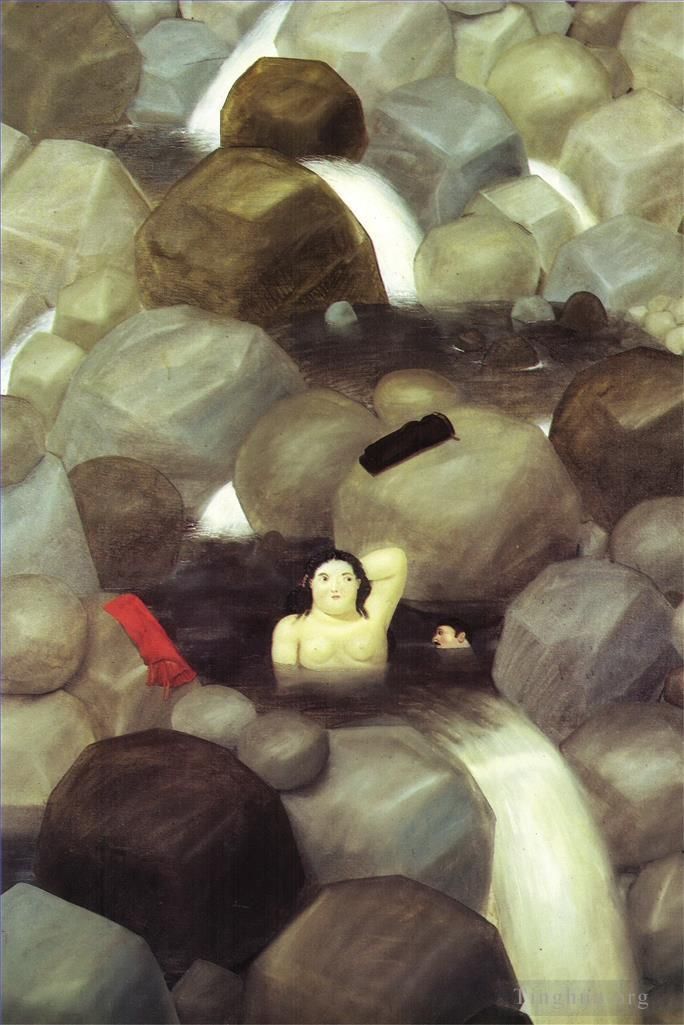 Fernando Botero Angulo Peinture à l'huile - La Cascade