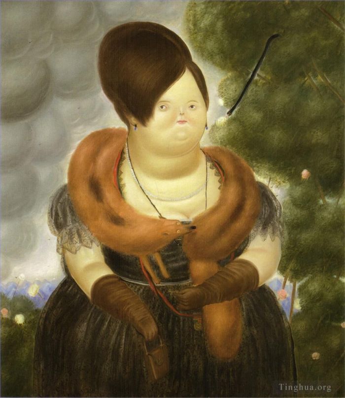 Fernando Botero Angulo Peinture à l'huile - La Première Dame