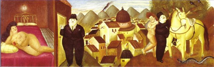 Fernando Botero Angulo Peinture à l'huile - Le meurtre d'Anna Rosa Caderonne 2