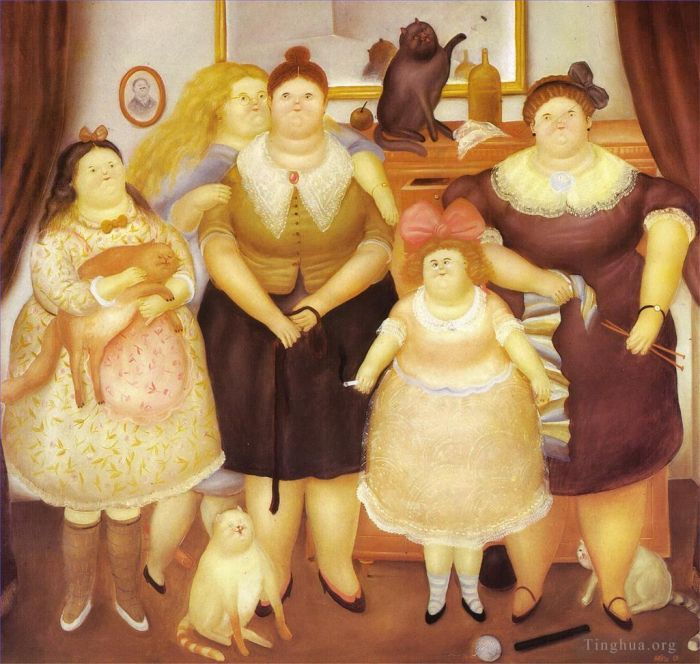 Fernando Botero Angulo Peinture à l'huile - Les sœurs