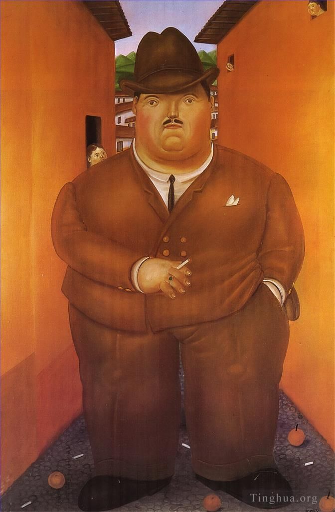 Fernando Botero Angulo Peinture à l'huile - La rue 2