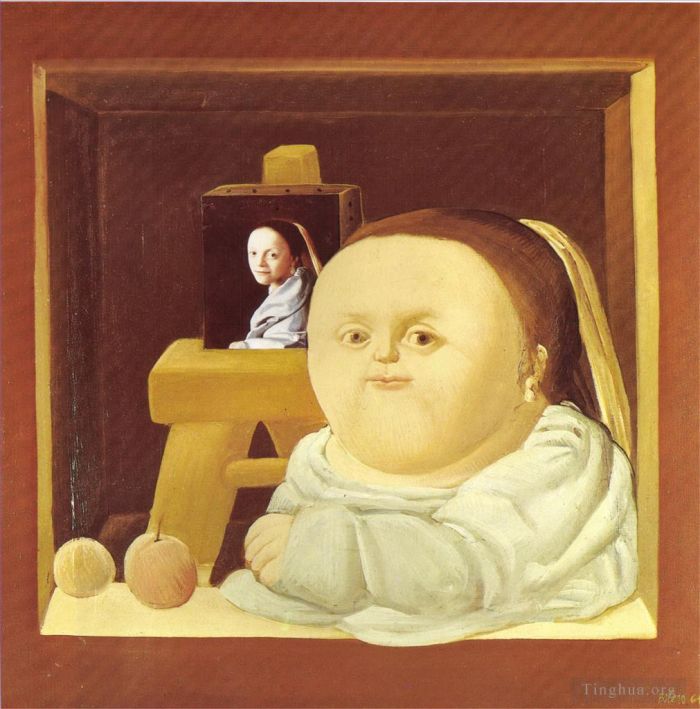 Fernando Botero Angulo Peinture à l'huile - L'étude de Vermeer