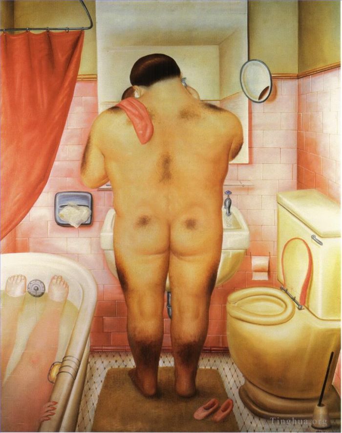 Fernando Botero Angulo Peinture à l'huile - Hommage à Bonnard 2