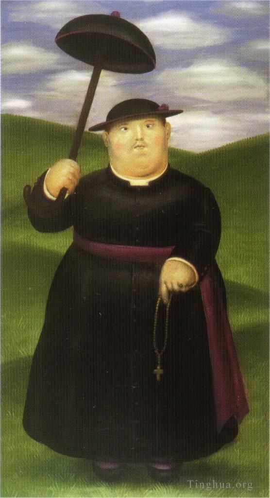 Fernando Botero Angulo Peinture à l'huile - Promenade dans les collines