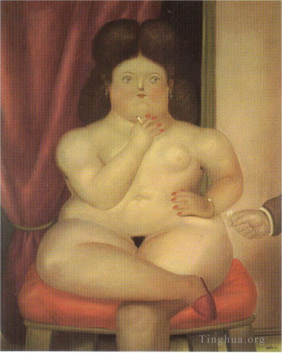 Fernando Botero Angulo Peinture à l'huile - Femme assise