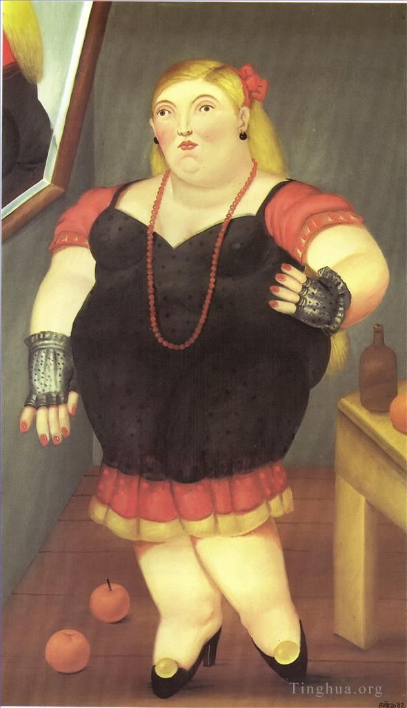 Fernando Botero Angulo Peinture à l'huile - Femme debout