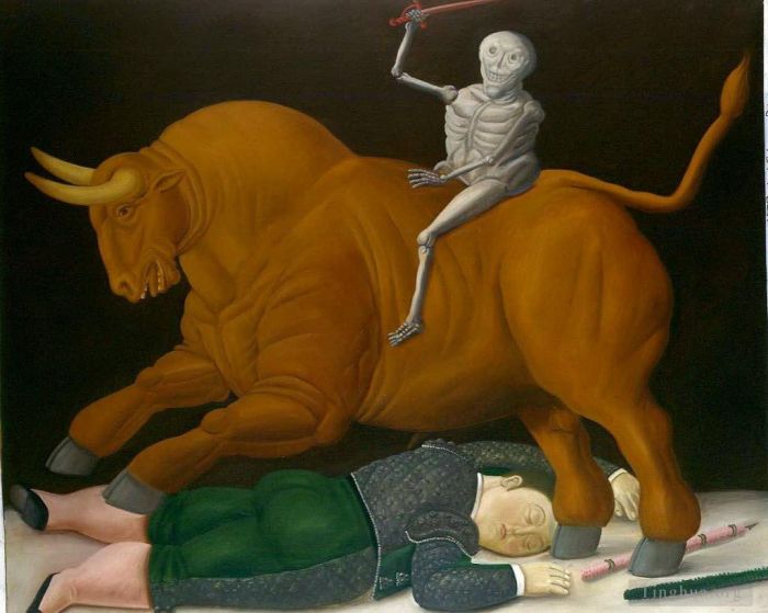 Fernando Botero Angulo Peinture à l'huile - Bétail