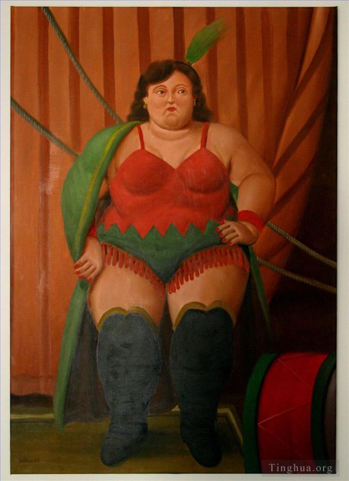Fernando Botero Angulo Peinture à l'huile - Femme de cirque 108
