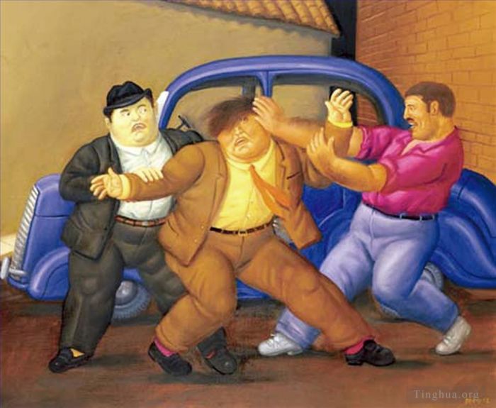 Fernando Botero Angulo Peinture à l'huile - Secestro express