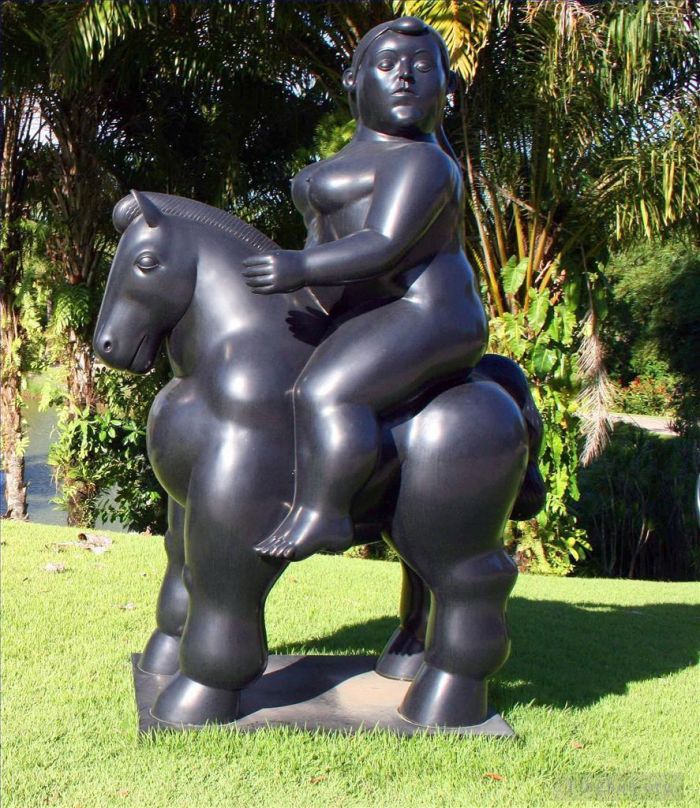 Fernando Botero Angulo Sculpture - Cavalier