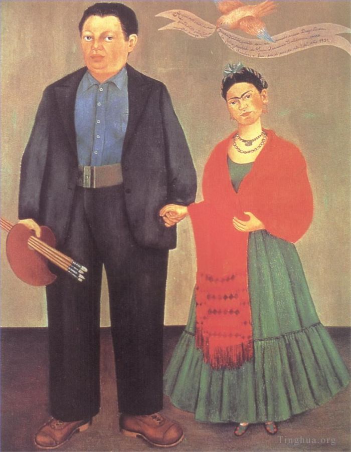 Frida Kahlo de Rivera Peinture à l'huile - Frieda et
