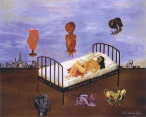 Frida Kahlo de Rivera œuvre - Hôpital Henry Ford Le lit volant