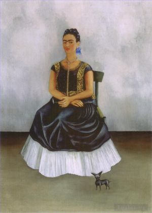 Frida Kahlo de Rivera œuvre - Chien Itzcuintli avec moi