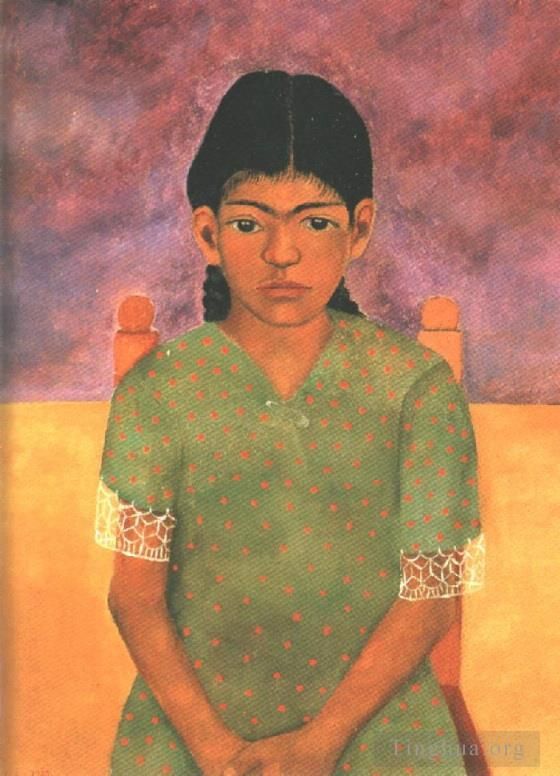 Frida Kahlo de Rivera Peinture à l'huile - Portrait de Virginie Petite Fille