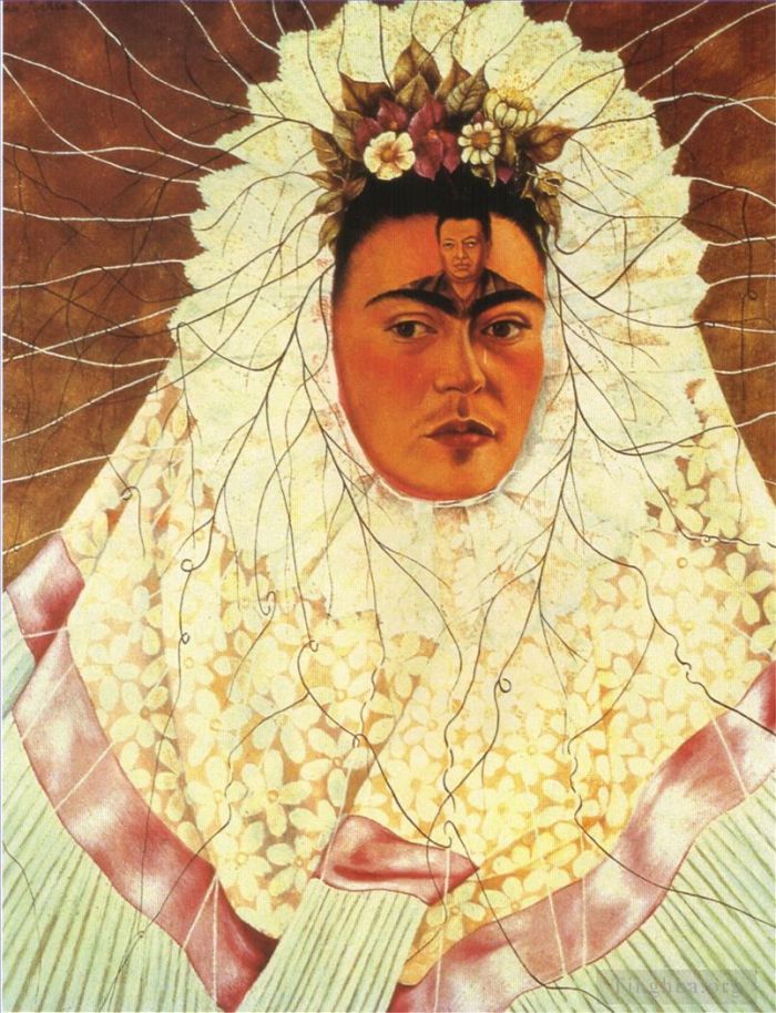 Frida Kahlo de Rivera Peinture à l'huile - Autoportrait en Tehuana