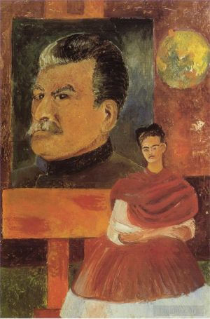 Frida Kahlo de Rivera œuvre - Autoportrait avec Staline