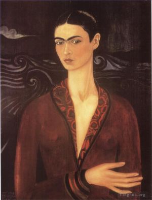 Frida Kahlo de Rivera œuvre - Autoportrait en robe de velours