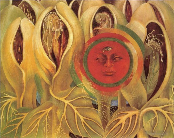 Frida Kahlo de Rivera Peinture à l'huile - Soleil et vie