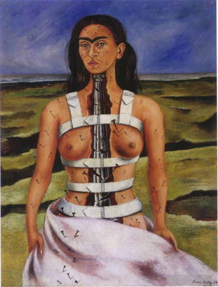 Frida Kahlo de Rivera Peinture à l'huile - La colonne brisée