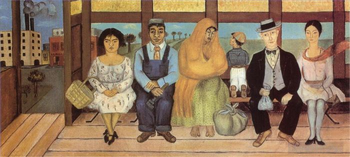 Frida Kahlo de Rivera Peinture à l'huile - Le bus