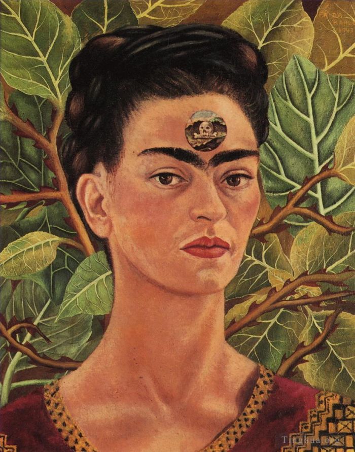 Frida Kahlo de Rivera Peinture à l'huile - Penser à la mort