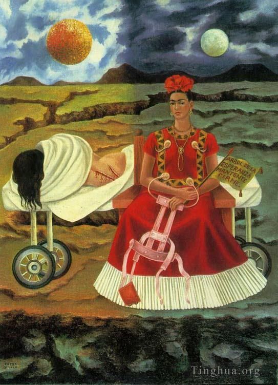 Frida Kahlo de Rivera Peinture à l'huile - L’arbre de l’espoir reste fort