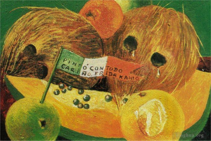 Frida Kahlo de Rivera Peinture à l'huile - Noix de coco qui pleure ou larmes de noix de coco