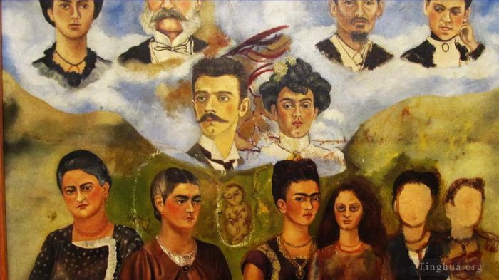 Frida Kahlo de Rivera Peinture à l'huile - Famille Frida