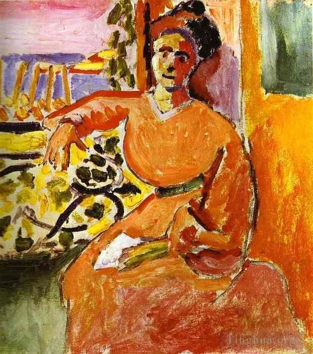 Henri Matisse Peinture à l'huile - Une femme assise devant la fenêtre 1905