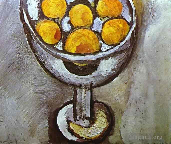 Henri Matisse Peinture à l'huile - Un vase avec des Oranges