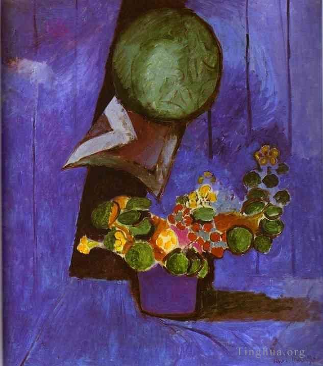 Henri Matisse Peinture à l'huile - Assiette Fleurs et Céramique