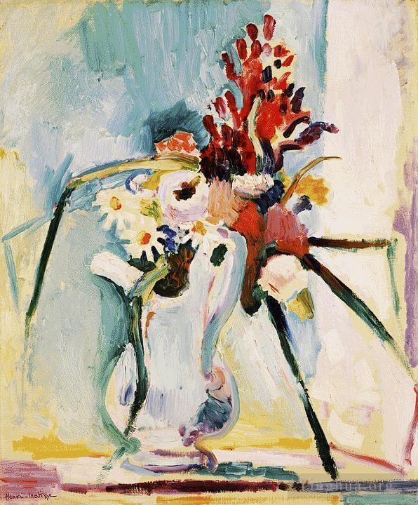 Henri Matisse Peinture à l'huile - Fleurs dans un pichet