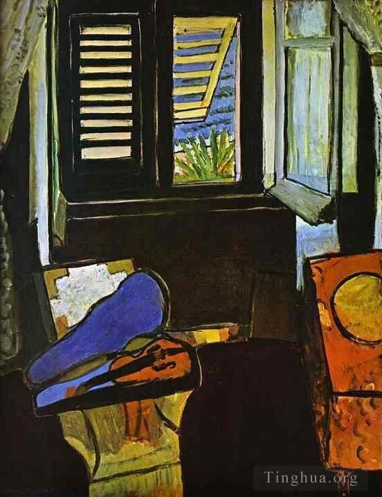 Henri Matisse Peinture à l'huile - Intérieur avec un violon