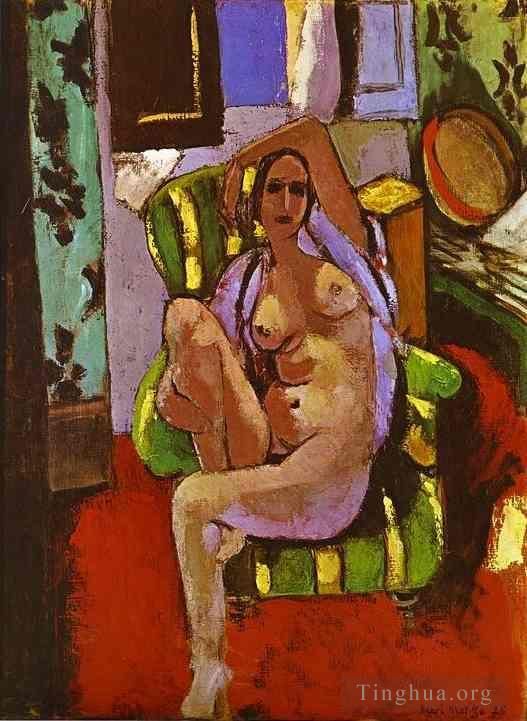 Henri Matisse Peinture à l'huile - Nu assis dans un fauteuil