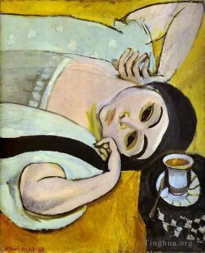 Henri Matisse œuvre - Tête de Laurette avec une tasse à café