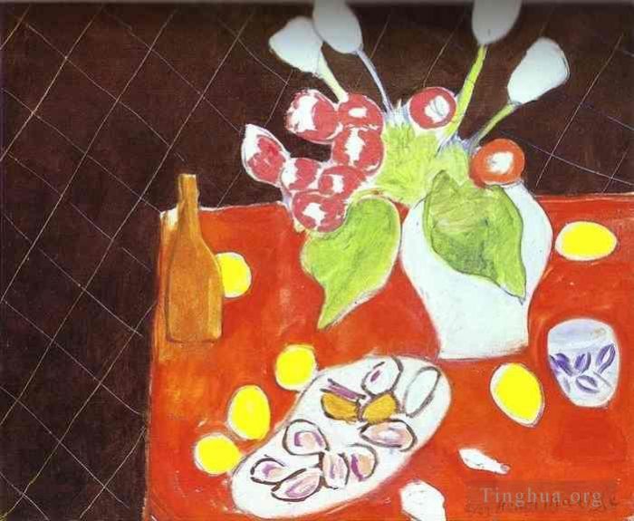 Henri Matisse Types de peintures - Tulipes et huîtres sur fond noir