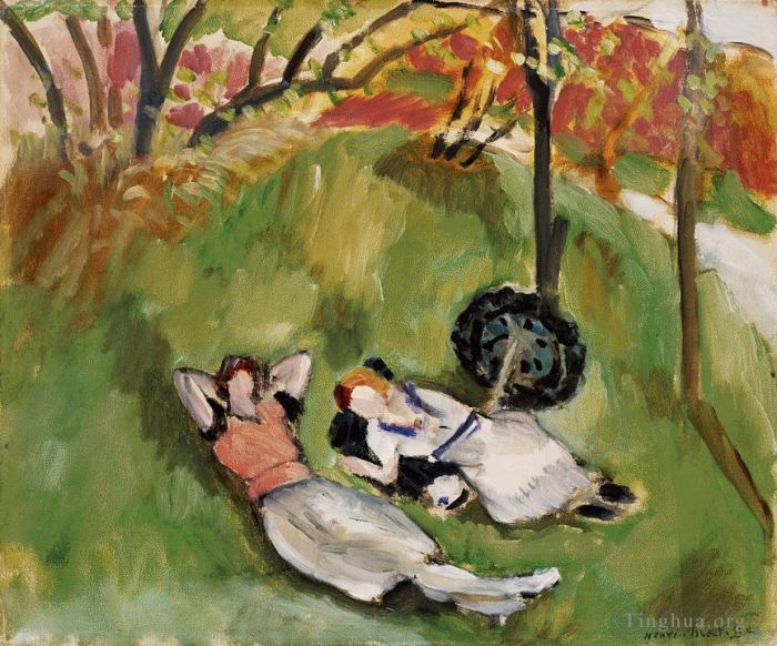 Henri Matisse Types de peintures - Deux personnages allongés dans un paysage 1921