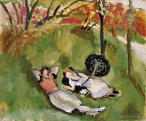 Henri Matisse œuvre - Deux personnages allongés dans un paysage 1921