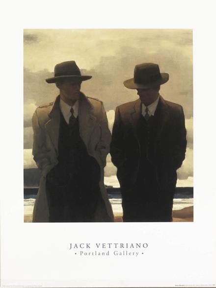 Jack Vettriano Peinture à l'huile - Philosophes amateurs