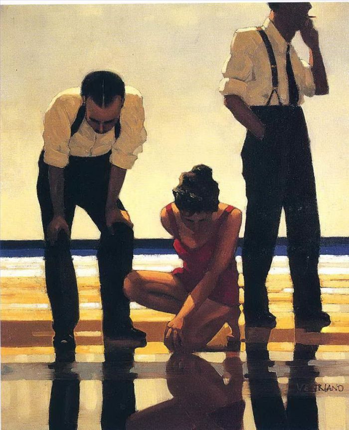 Jack Vettriano Peinture à l'huile - Baigneurs narcissiques