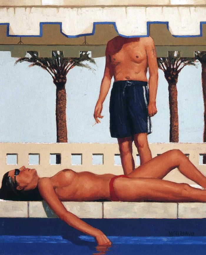 Jack Vettriano Peinture à l'huile - Bain de soleil