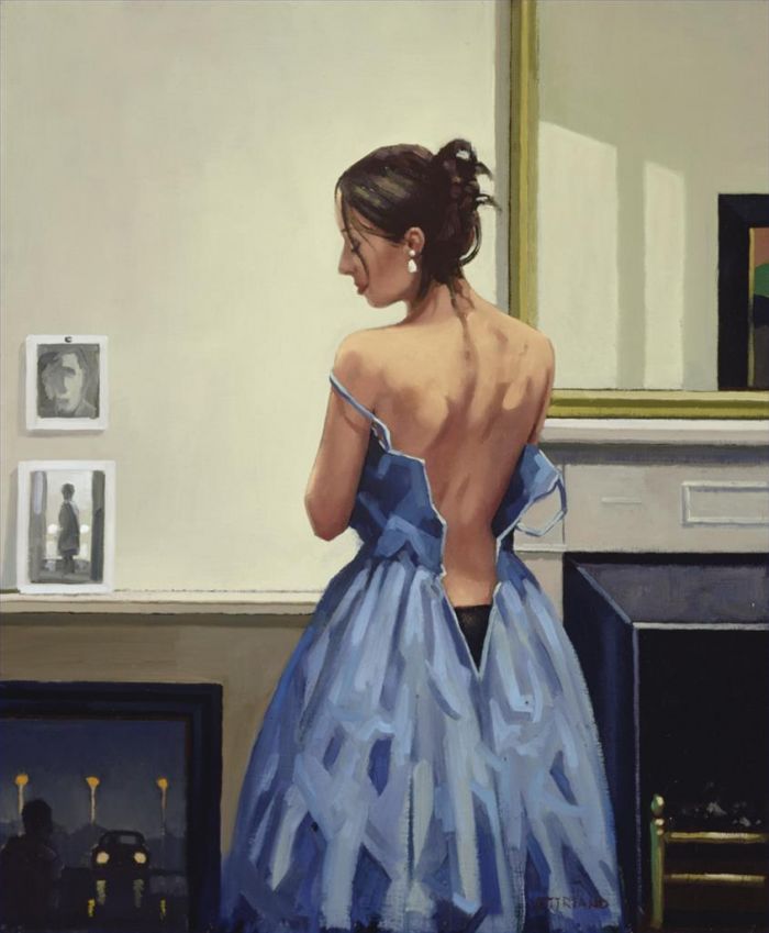 Jack Vettriano Peinture à l'huile - La robe bleue Jack Vettriano