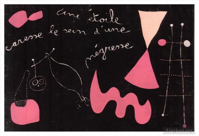 Joan Miró Types de peintures - Une étoile caresse les seins d’une femme noire