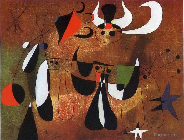 Joan Miró Types de peintures - Personnages dans la nuit