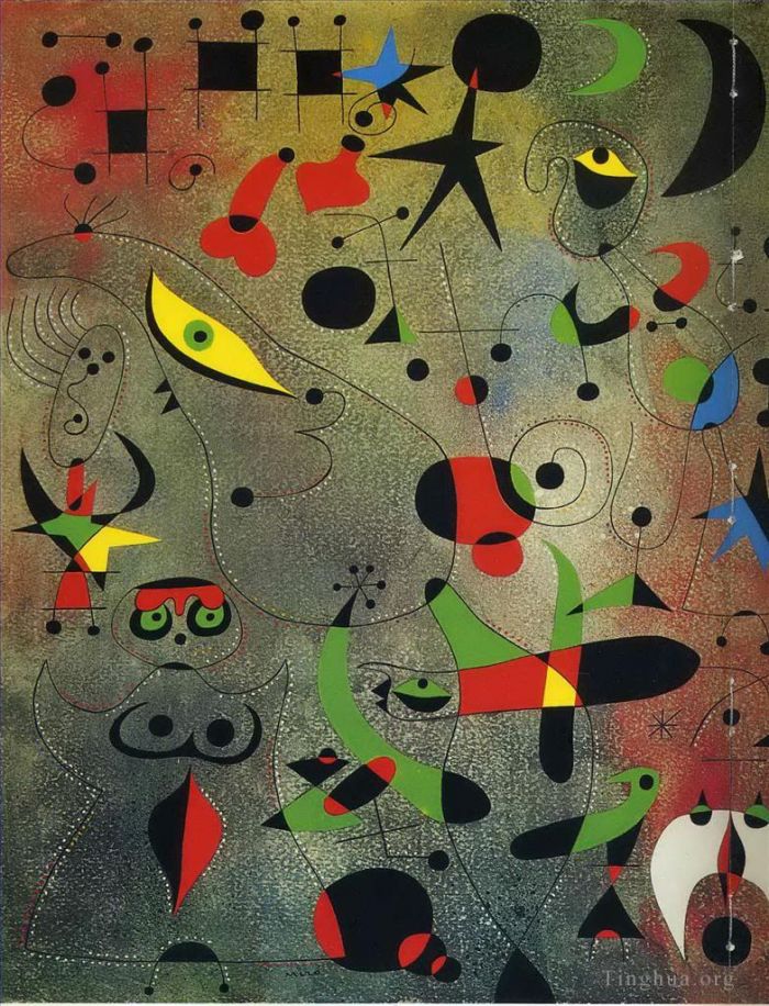 Joan Miró Types de peintures - Éveil des constellations à l'aube