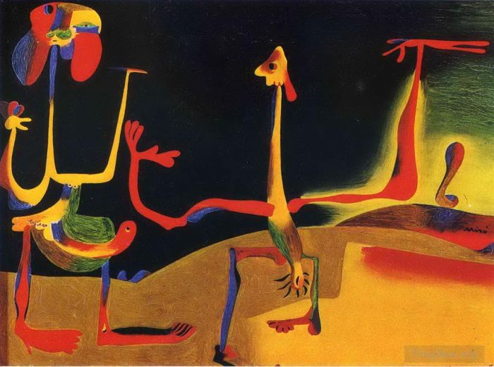 Joan Miró Types de peintures - Homme et femme devant un tas d’excréments