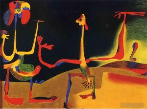 Joan Miró œuvre - Homme et femme devant un tas d’excréments